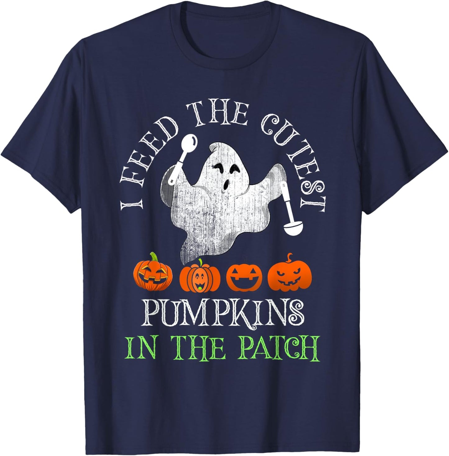 Halloween LUNCH LADY Squad School Food Service Boo Crew T-Shirt - T-Shirt | Navy