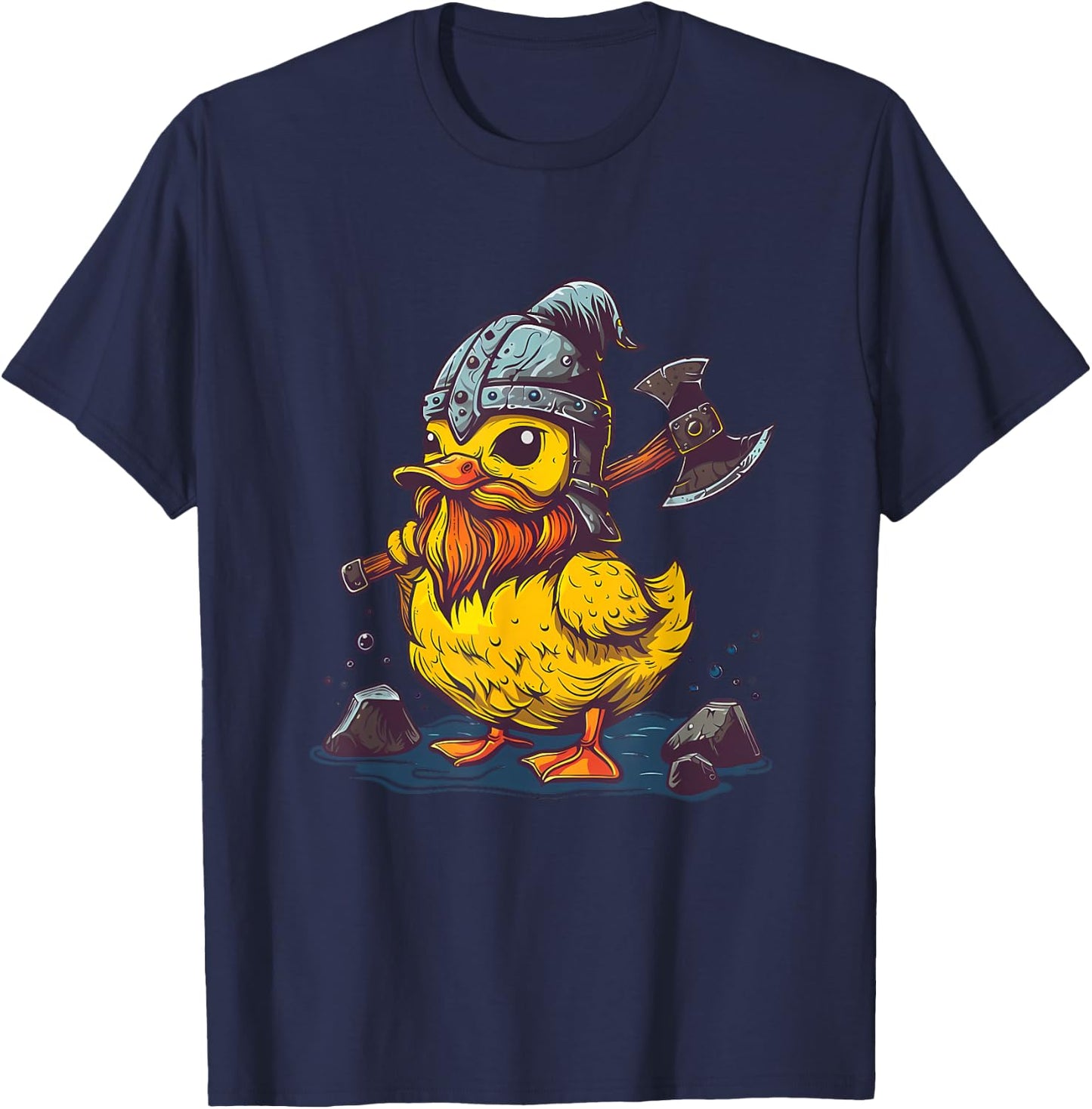 Rubber Duckie Rubber Duck Viking Duck Funny Rubber Duck T-Shirt - T-Shirt | Navy