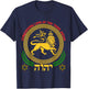 Hebrew Israelite YHWH Lion of Judah Yahweh Rastafarian Art T-Shirt - T-Shirt | Navy