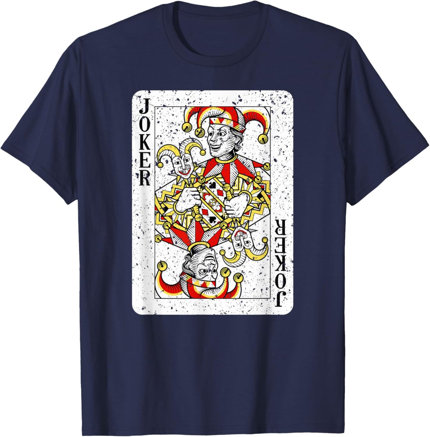 Joker Deck of Playing Cards Vintage Retro Style T-Shirt - T-Shirt | Navy