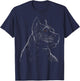 cute American Pitbull dog head black art for lovers dogs Men Women Kids T-Shirt - T-Shirt | Navy