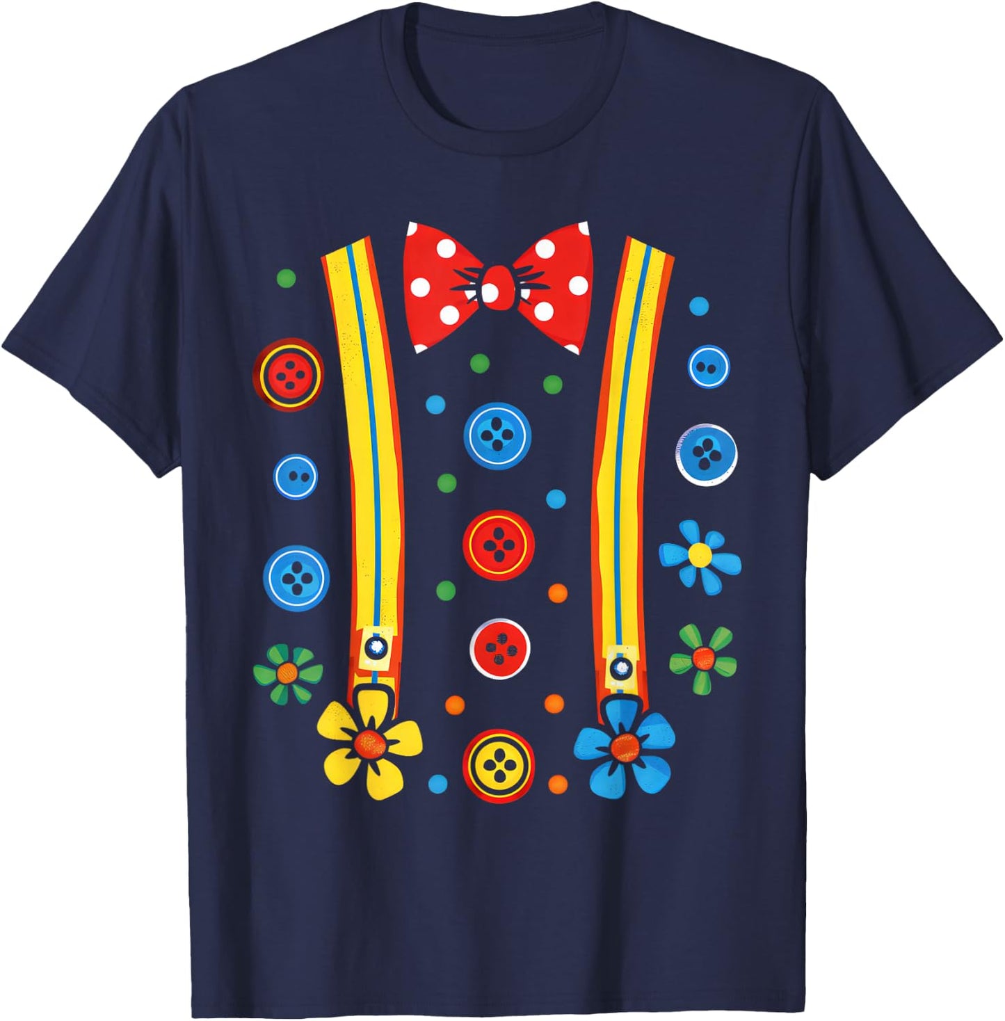 Clown Costume Circus Birthday Party Halloween Men Women Kids T-Shirt - T-Shirt | Navy