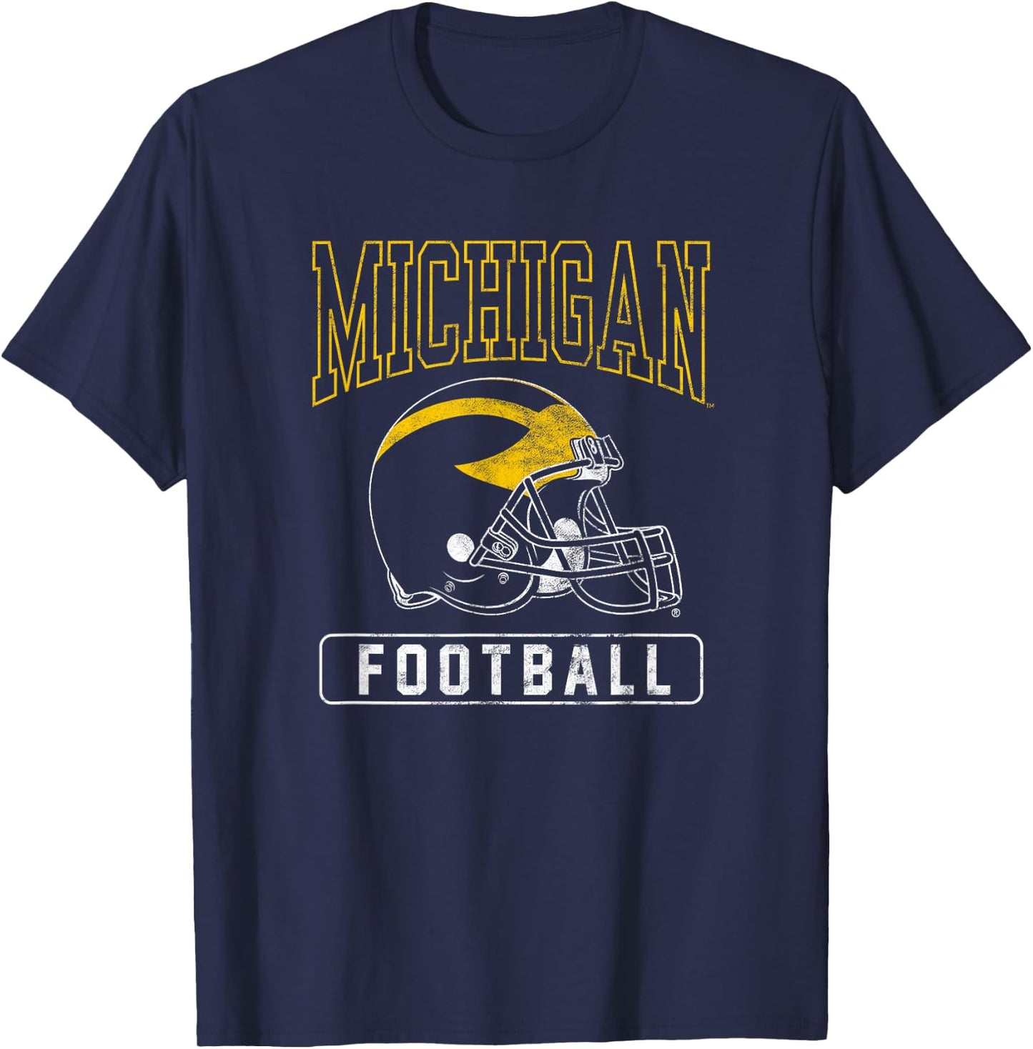 University of Michigan Wolverines U of M Football Helmet T-Shirt - T-Shirt | Navy