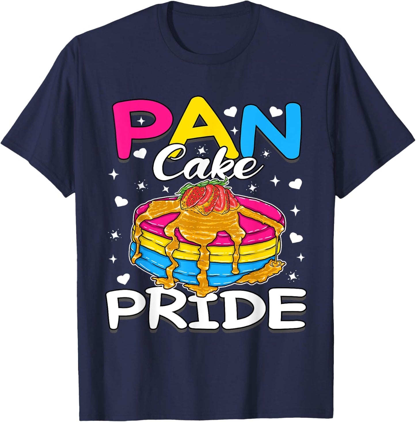Pansexual Pride Funny Pan Cake T-Shirt - T-Shirt | Navy