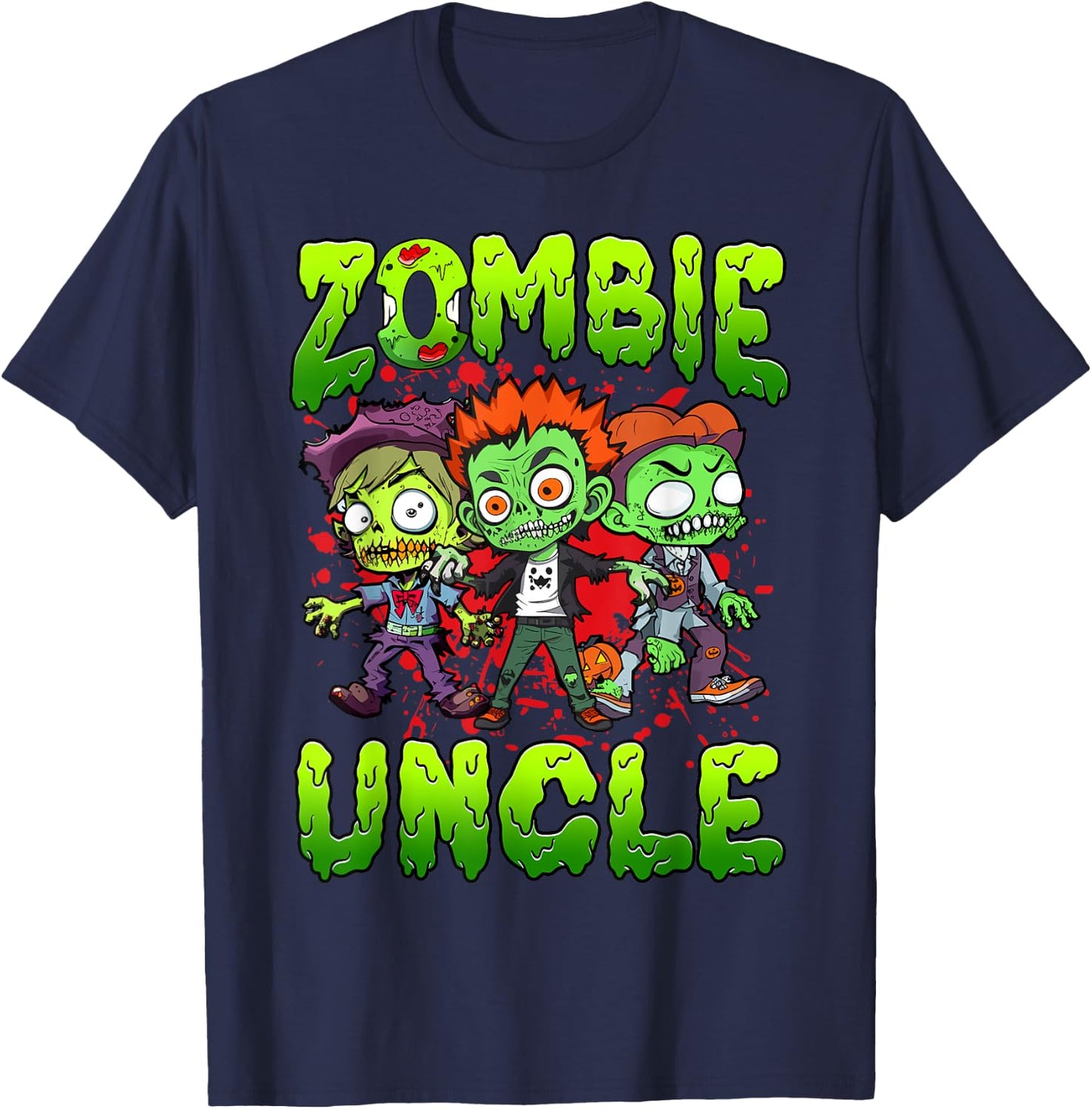 Zombie Uncle Halloween Costume Family Matching T-Shirt - T-Shirt | Navy