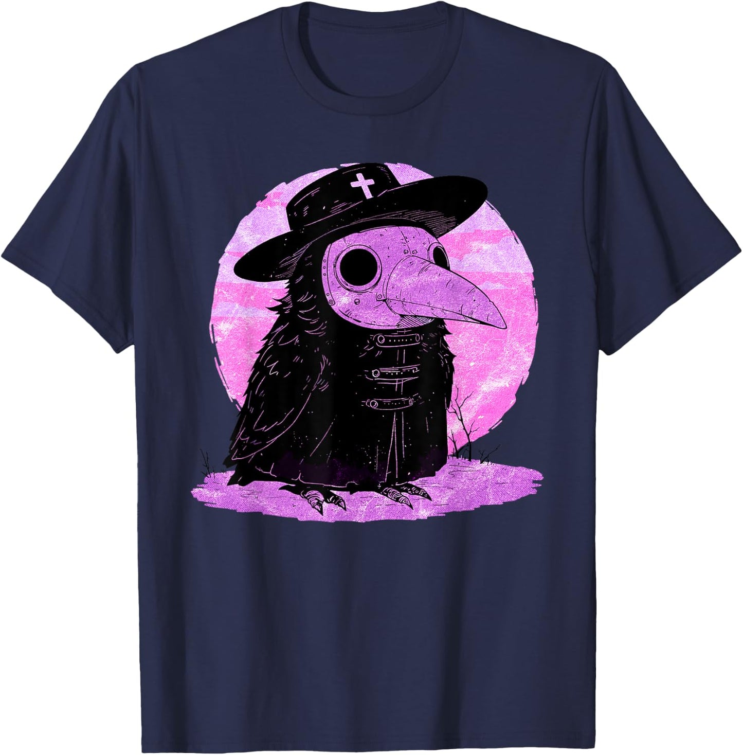 Kawaii Pastel Goth Steam Punk Mask Plague Doctor Crow Goth T-Shirt - T-Shirt | Navy