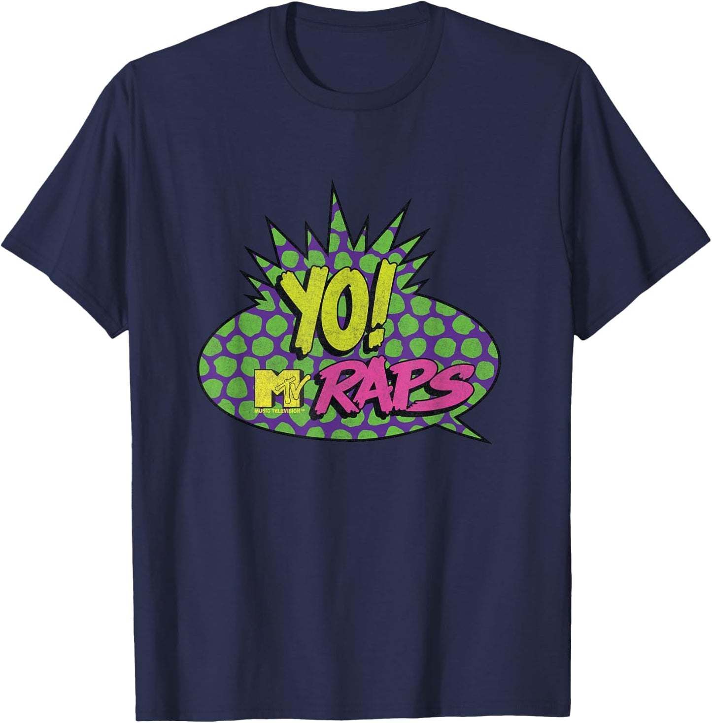 Yo MTV Raps Classic Logo Design T-Shirt - T-Shirt | Navy