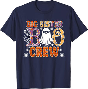 Big Sister Of The Boo Crew Funny Halloween Family Matching T-Shirt - T-Shirt | Navy