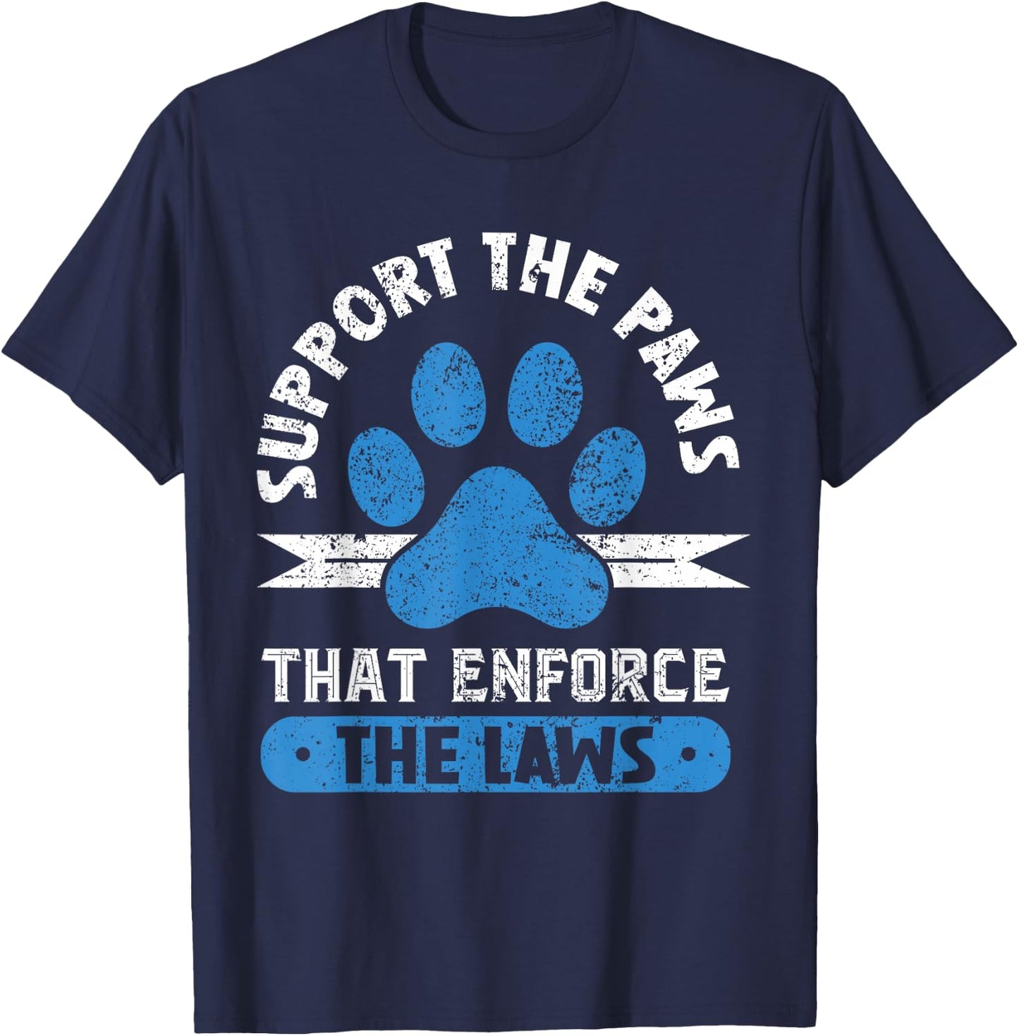 Supporting the paws that enforce the laws - K9 Police Dog T-Shirt - T-Shirt | Navy