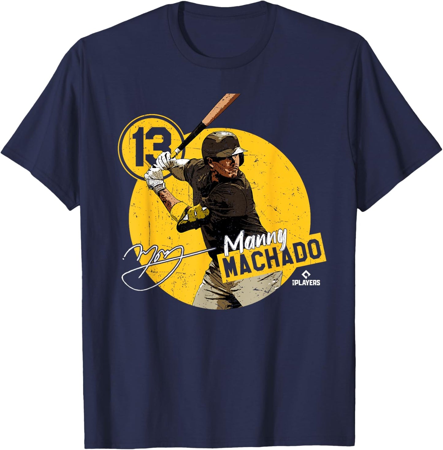 Manny Machado | San Diego Baseball MLB Players | MLBMAC4056 T-Shirt - T-Shirt | Navy