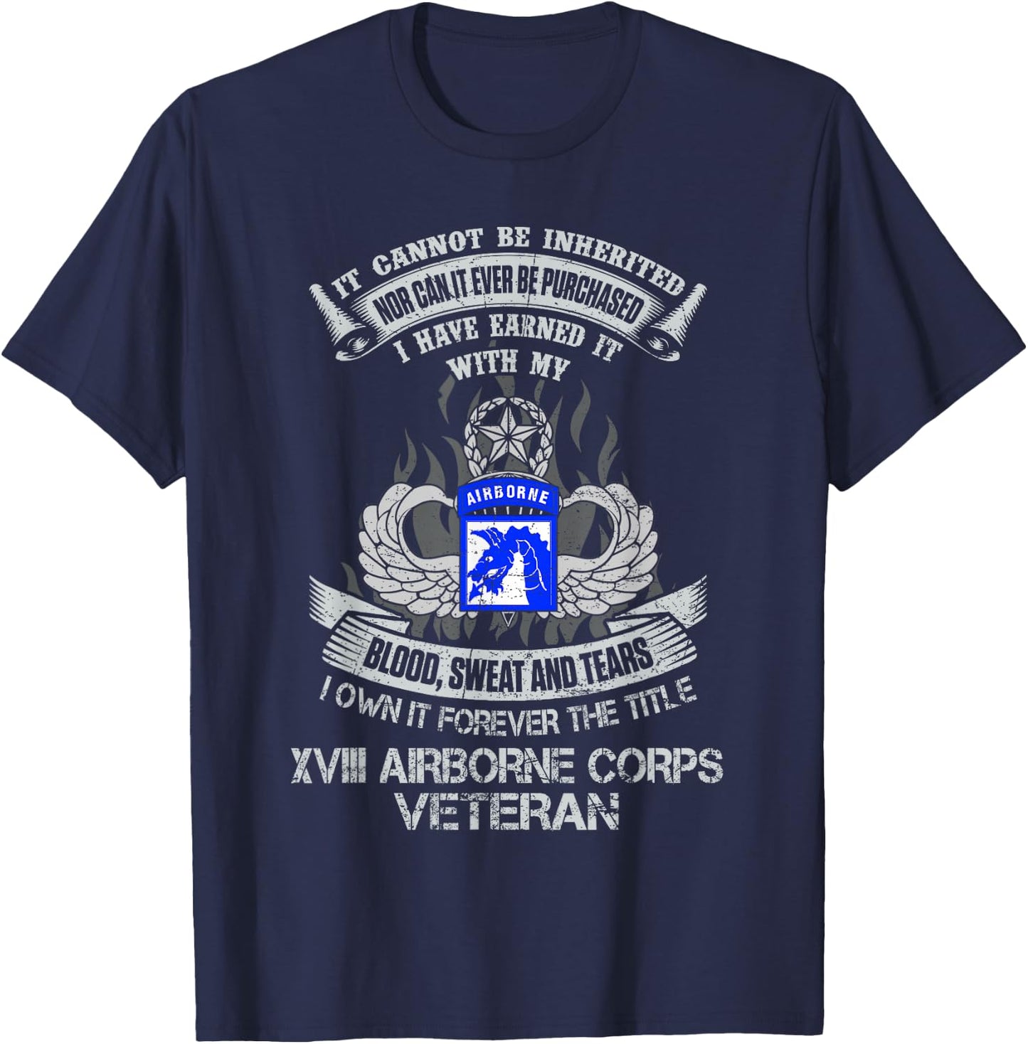 Own Forever The Title 18th Airborne Corps US Veteran T-Shirt - T-Shirt | Navy
