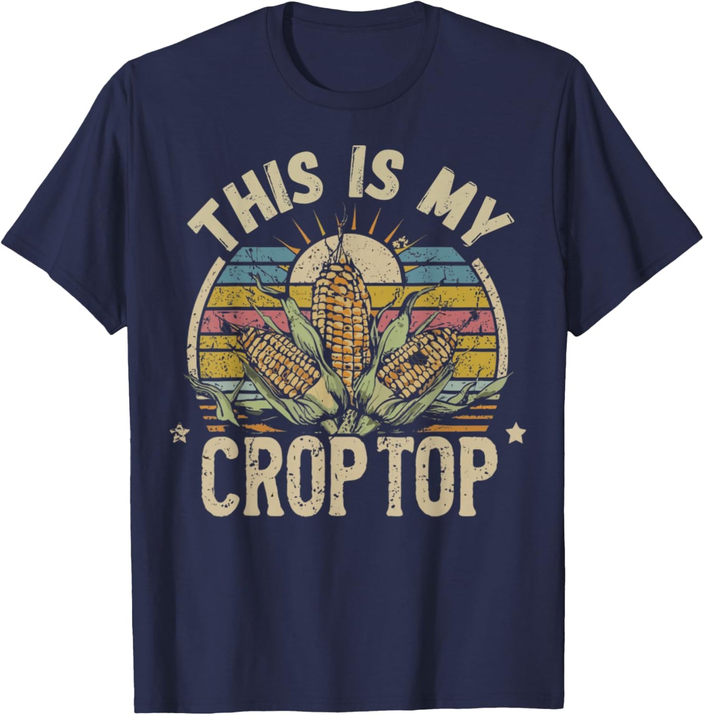 Vintage This Is My Crop Top Funny Farmer T-Shirt - T-Shirt | Navy