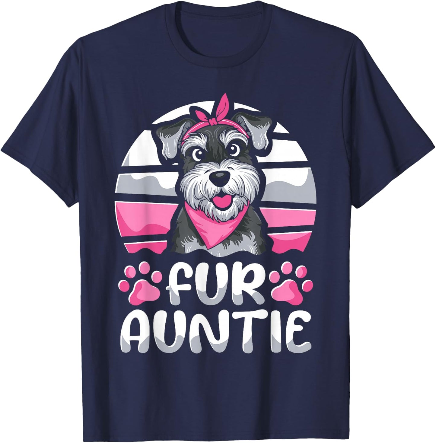 Fur Auntie Schnauzer Breed - Dog Aunt T-Shirt - T-Shirt | Navy