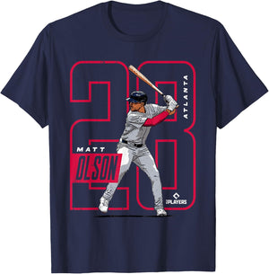 Matt Olson | Atlanta Baseball MLB Players | MLBOLS4025-S T-Shirt - T-Shirt | Navy