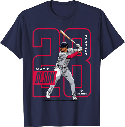 Matt Olson | Atlanta Baseball MLB Players | MLBOLS4025-S T-Shirt - T-Shirt | Navy
