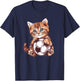Cute Soccer Cat T-Shirt - T-Shirt | Navy