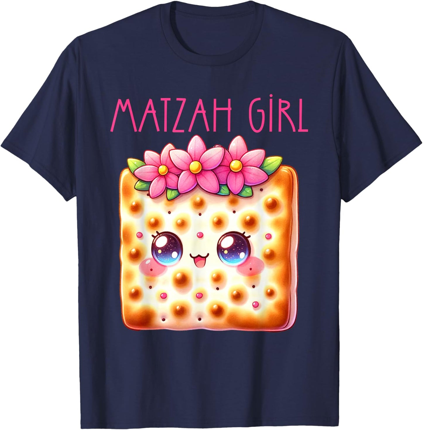 Matzah Girl Happy Passover Jewish Pesach Seder Afikoman Girl T-Shirt - T-Shirt | Navy
