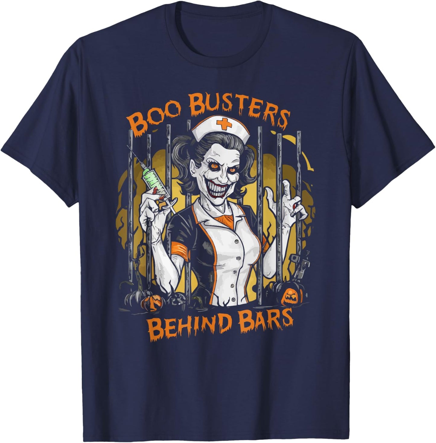 Correctional Nurse Halloween Spooky Nursing Trick Or Treat T-Shirt - T-Shirt | Navy