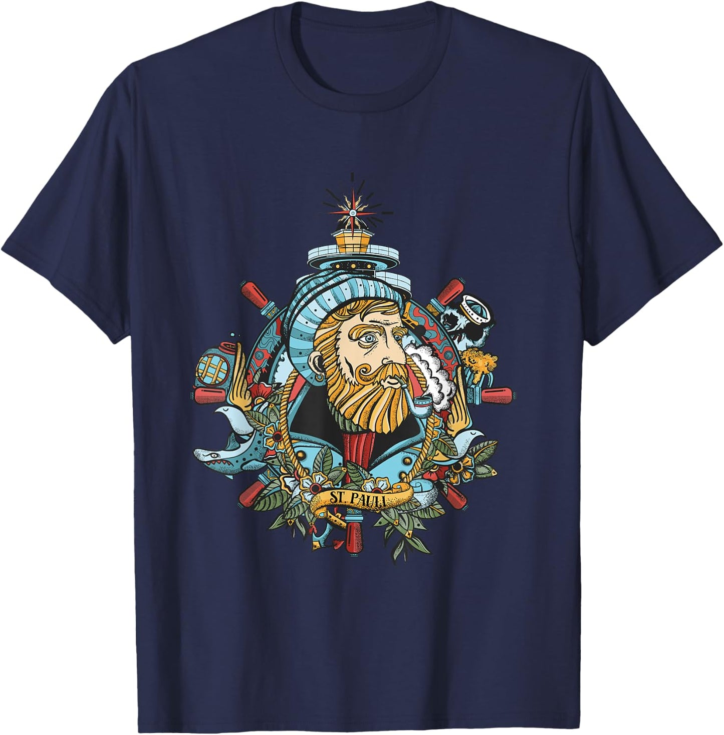 Seadog St. Pauli - Hamburg Cool Sailor Retro Tattoo Style Women T-Shirt - T-Shirt | Navy