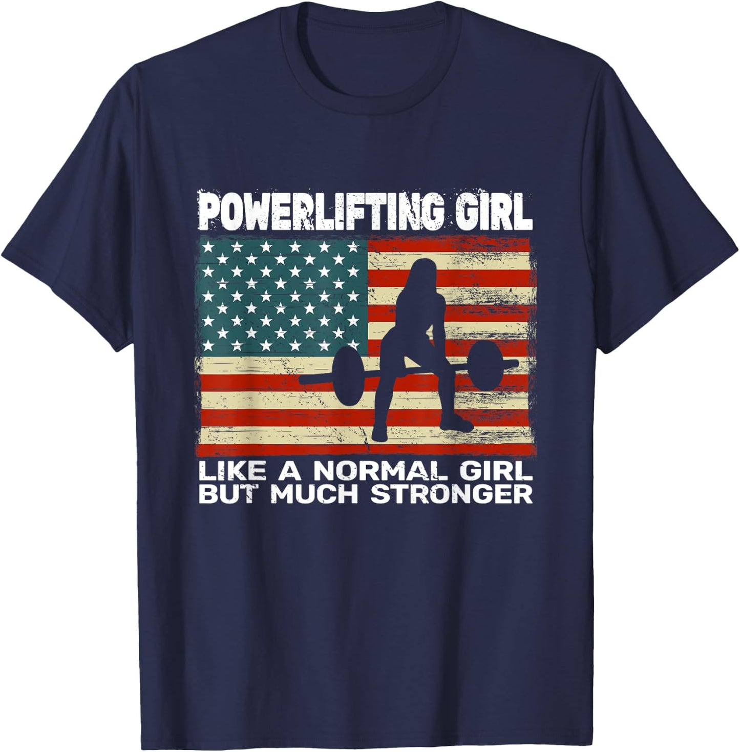 USA gym powerlifter powerlifting weightlifting T-Shirt - T-Shirt | Navy