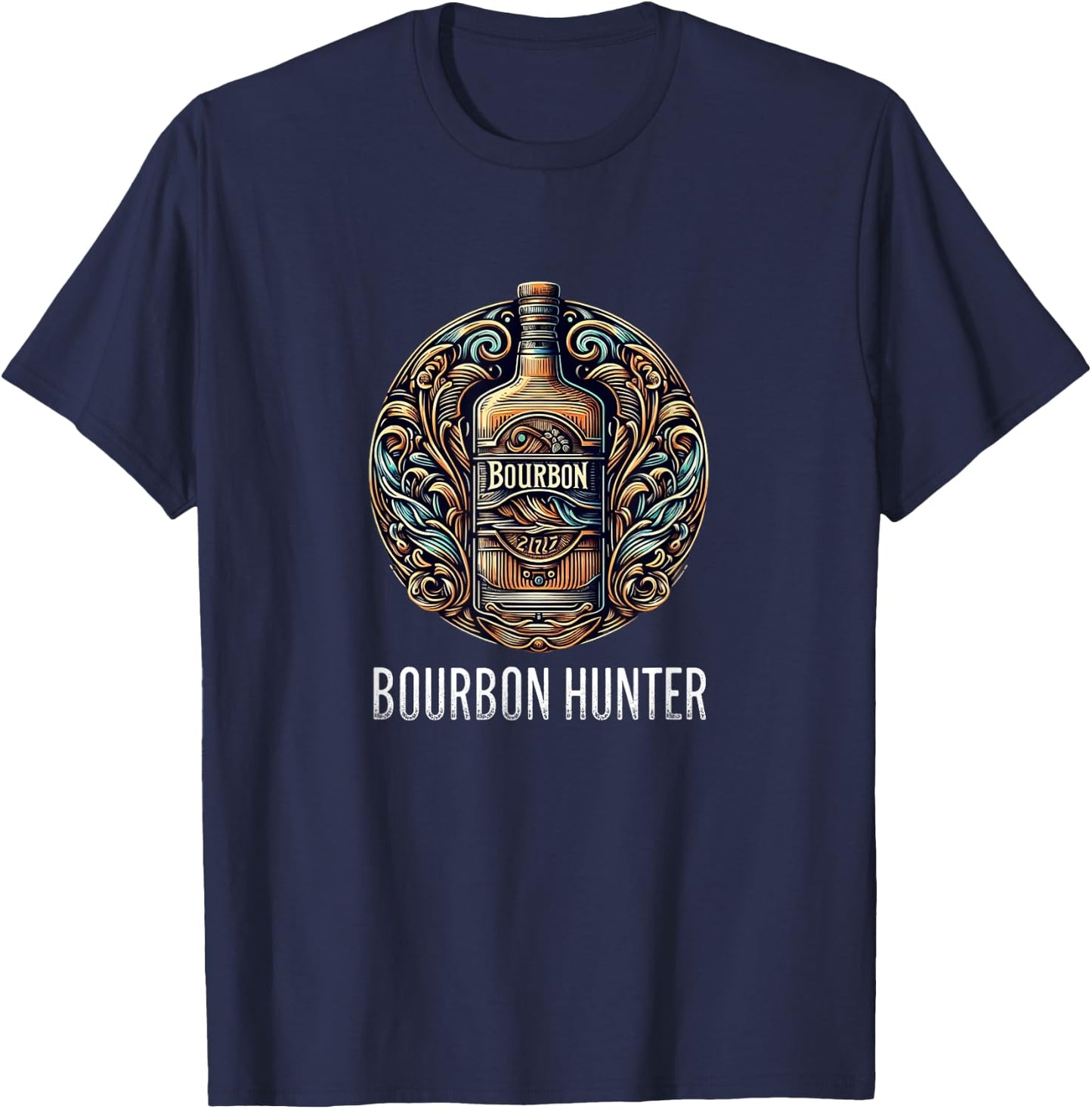 Bourbon Hunter - Vintage Style T-Shirt - T-Shirt | Navy