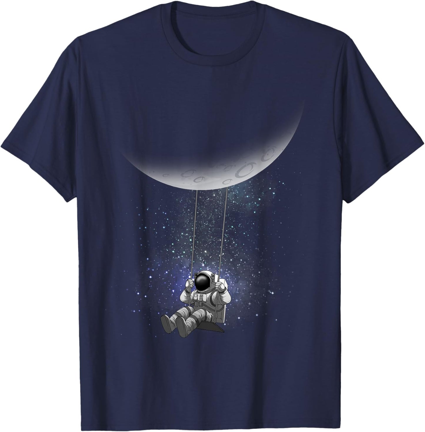 Space Themed Women Outer Space Moon Galaxy Astronaut T-Shirt - T-Shirt | Navy