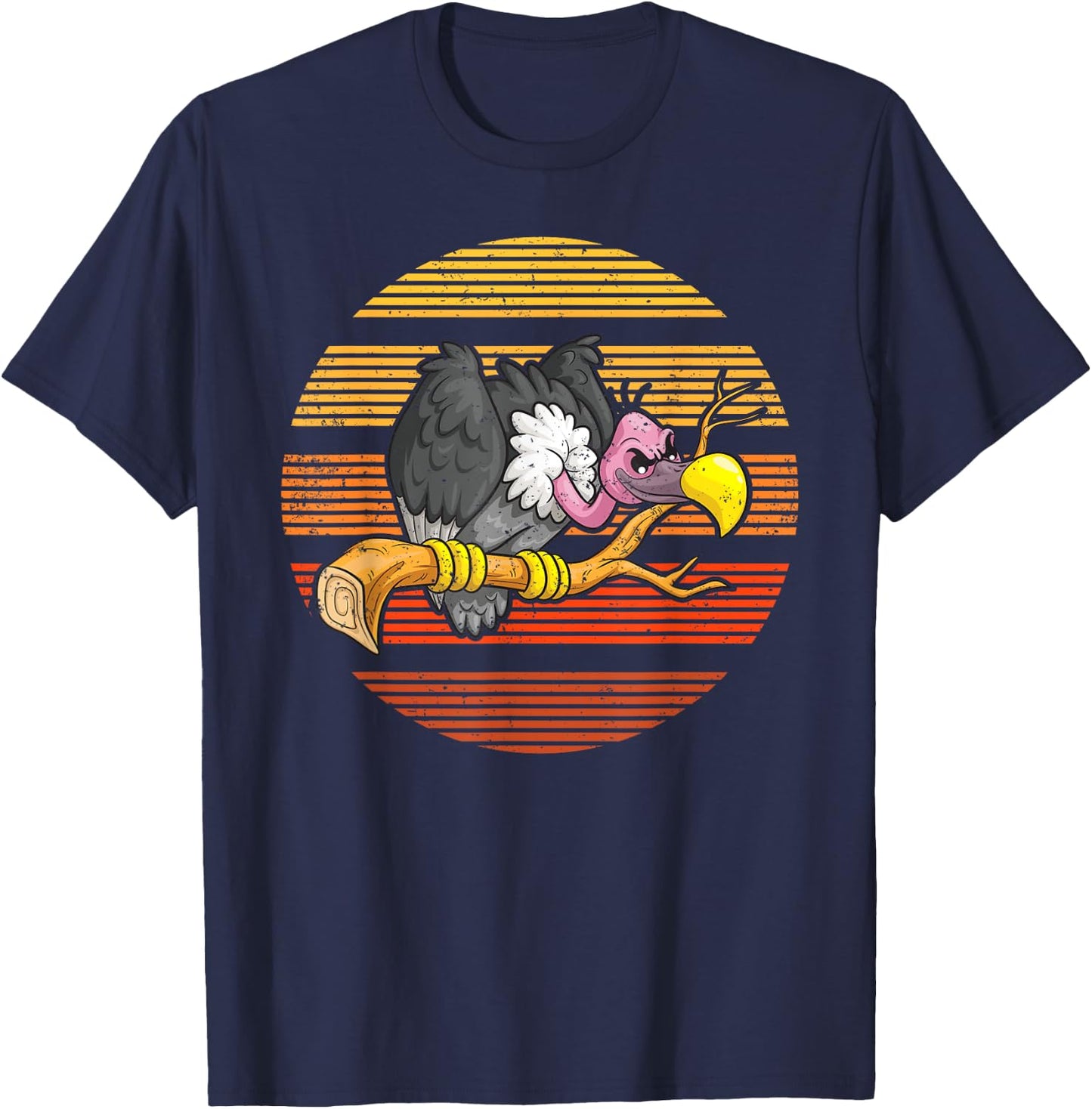 Vulture Bird Lover Gift Vintage Retro Vulture T-Shirt - T-Shirt | Navy