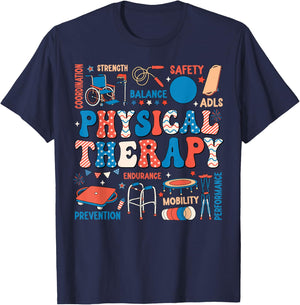 Retro Physical Therapy 4th Of July PT PTA Physical Therapist Men T-Shirt - T-Shirt | Navy