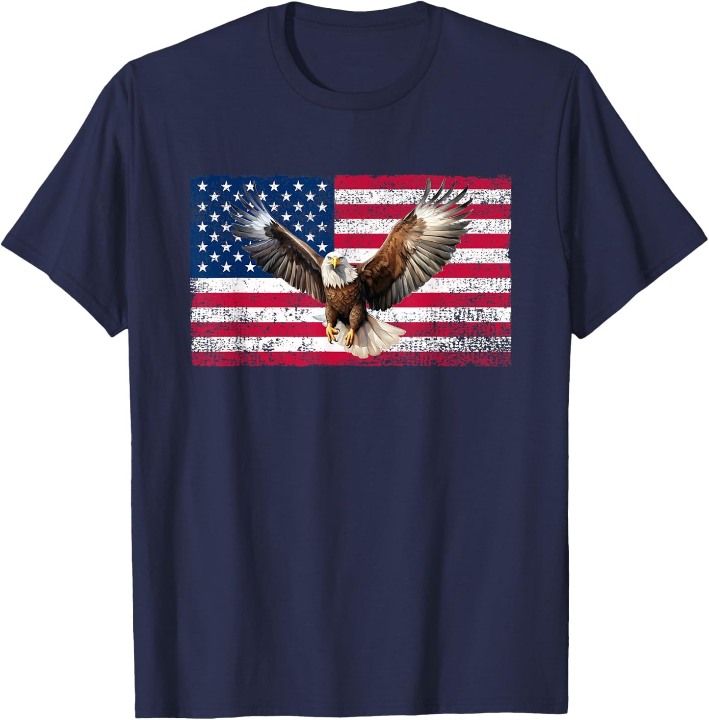 Patriotic Eagle 4th Of July USA American Flag T-Shirt - T-Shirt | Navy