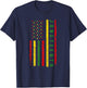 Juneteenth American Flag Emancipation Melanin Black T-Shirt - T-Shirt | Navy