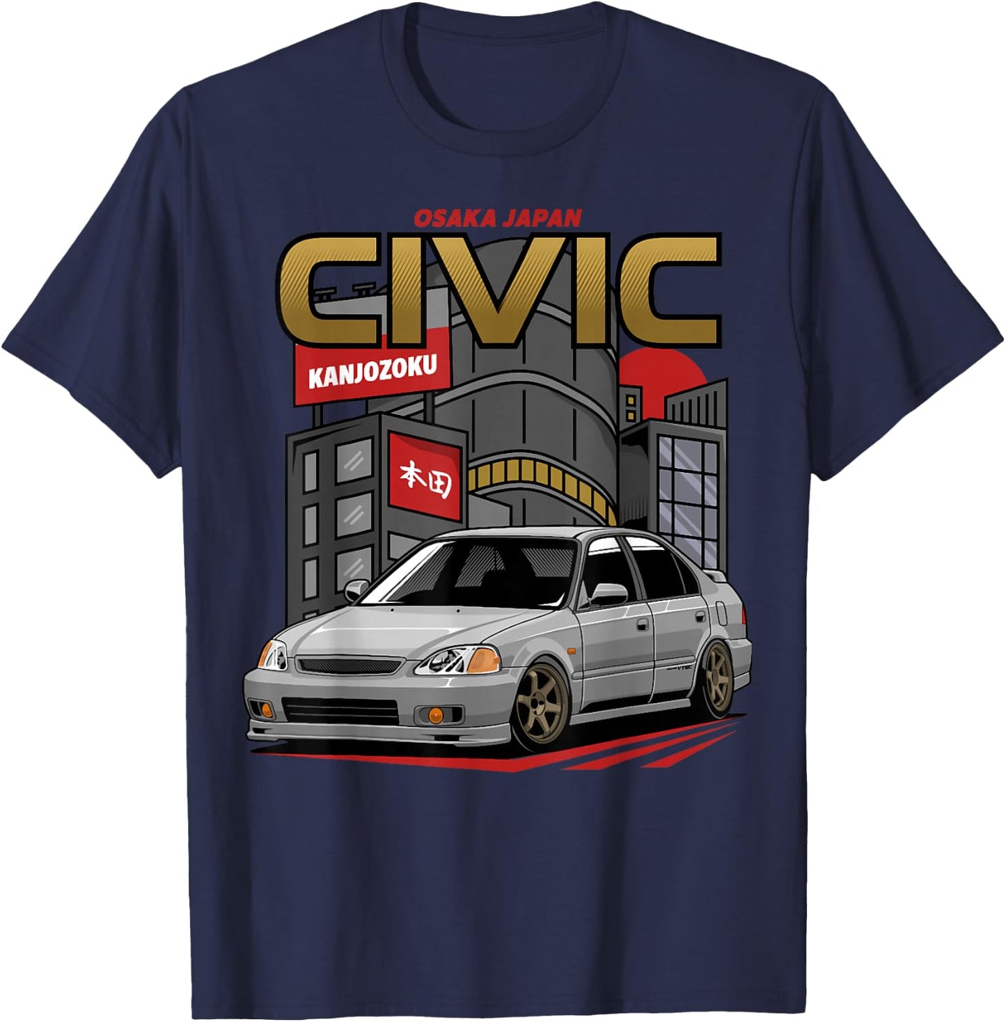Civic EK Type R Japanese Car T-Shirt - T-Shirt | Navy