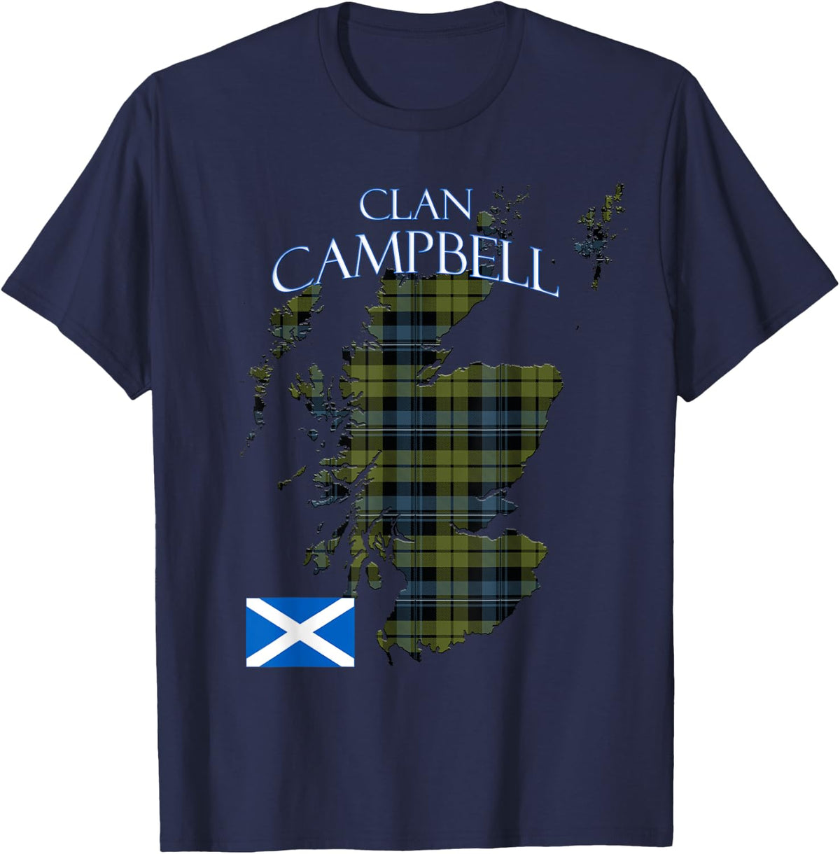 Campbell Scottish Clan Tartan Scotland T-Shirt - T-Shirt | Navy