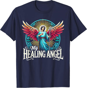 Archangel Raphael Catholic Christianity Guardian Angel T-Shirt - T-Shirt | Navy