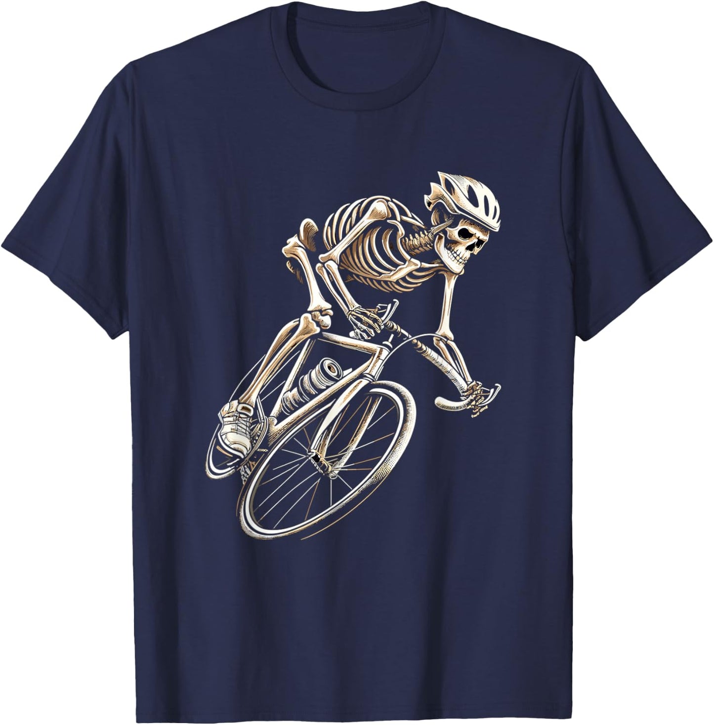 Skeleton Cycling Bike Halloween Bicycle Biking T-Shirt - T-Shirt | Navy