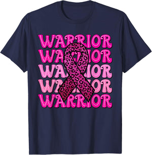 Fight Breast Cancer Awareness Warrior Pink Ribbon Pink Out T-Shirt - T-Shirt | Navy