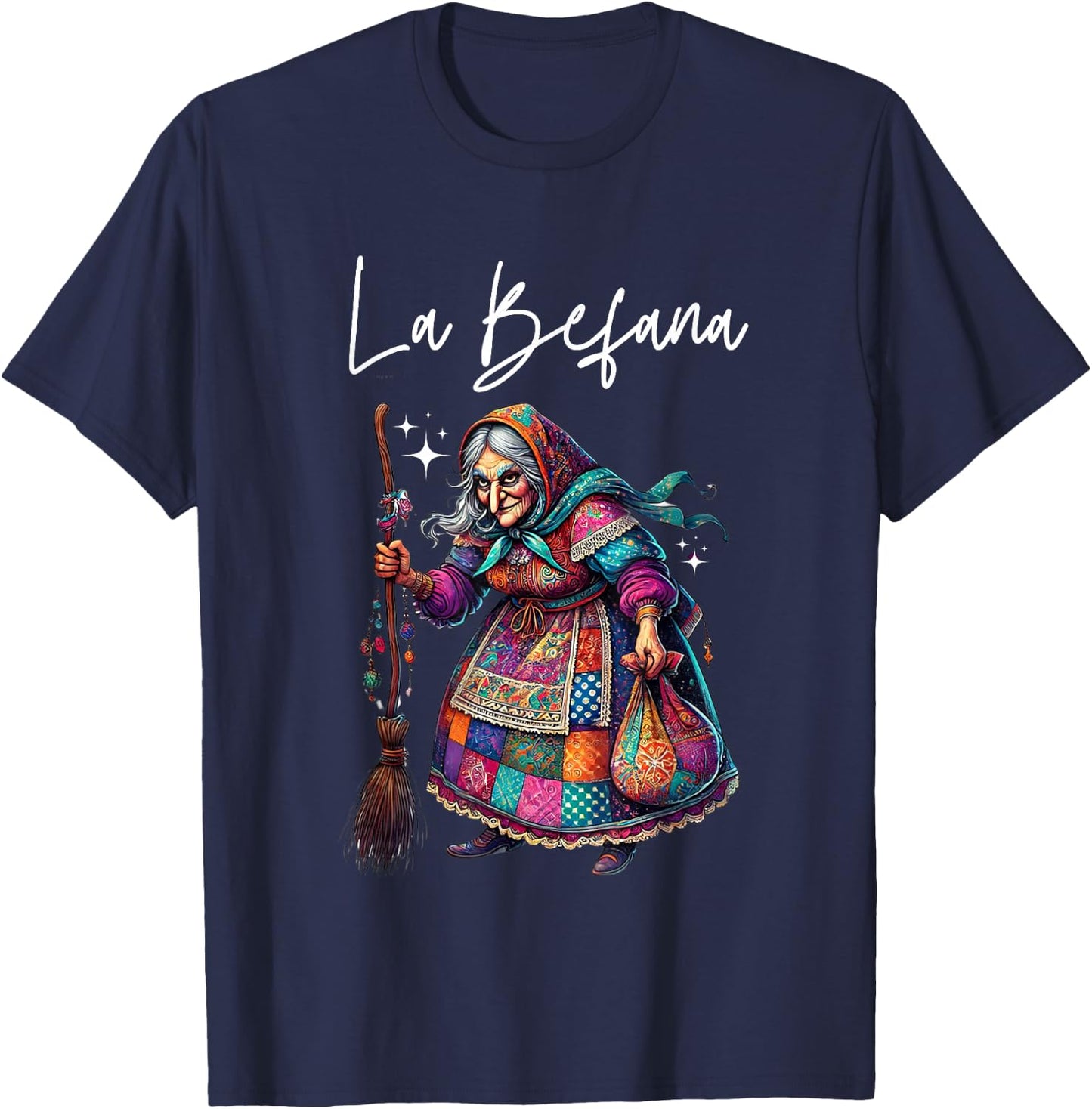 La Befana Christmas Witch, Kitchen-WItch T-Shirt - T-Shirt | Navy