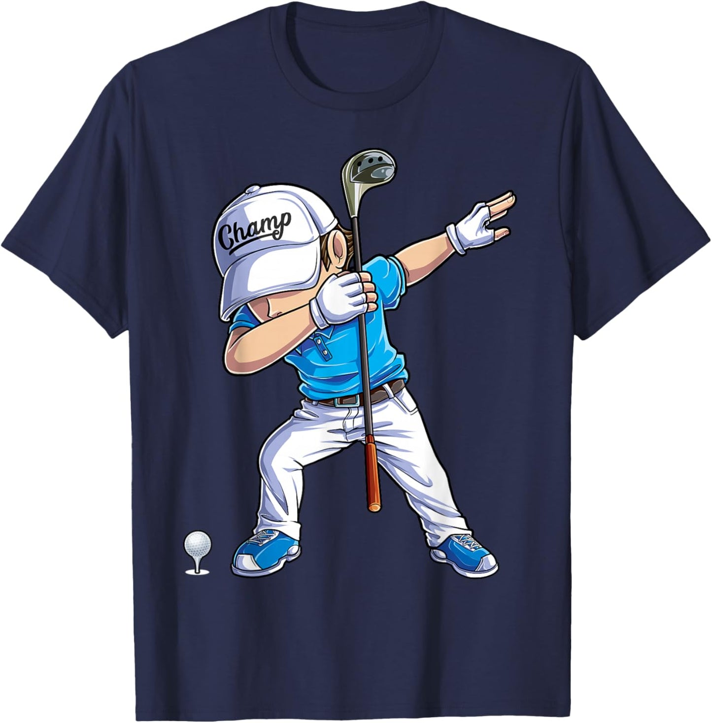 Dabbing Golf Player Golfer Golfing Funny Kids Boys Dab Dance T-Shirt - T-Shirt | Navy