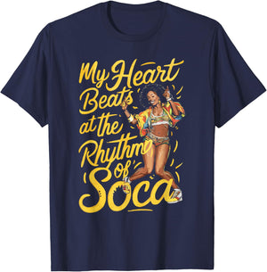 Soca Dancing Trinidad And Tobago Dancer Soca Music T-Shirt - T-Shirt | Navy