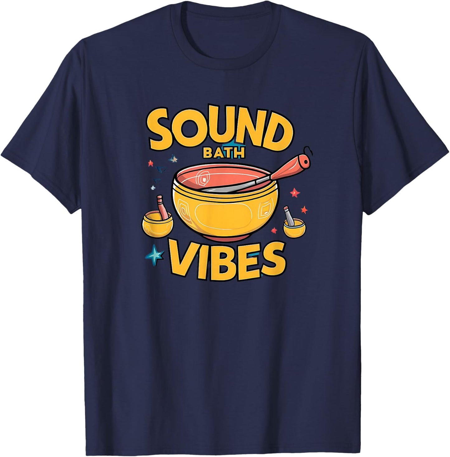 Sound Baths Vibes Meditation Healing Frequency T-Shirt - T-Shirt | Navy