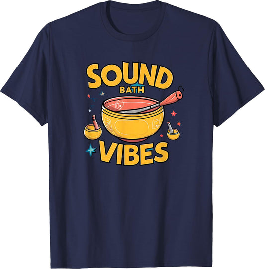 Sound Baths Vibes Meditation Healing Frequency T-Shirt - T-Shirt | Navy