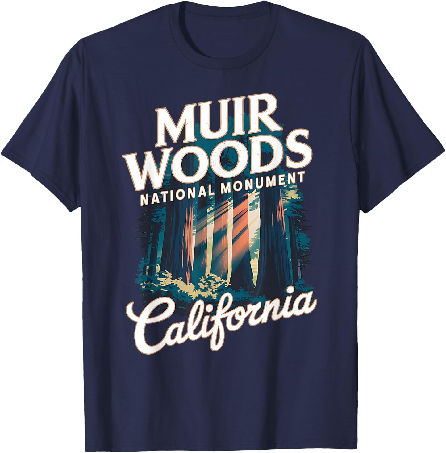 Explore the Stunning Beauty of Muir Woods California T-Shirt - T-Shirt | Navy