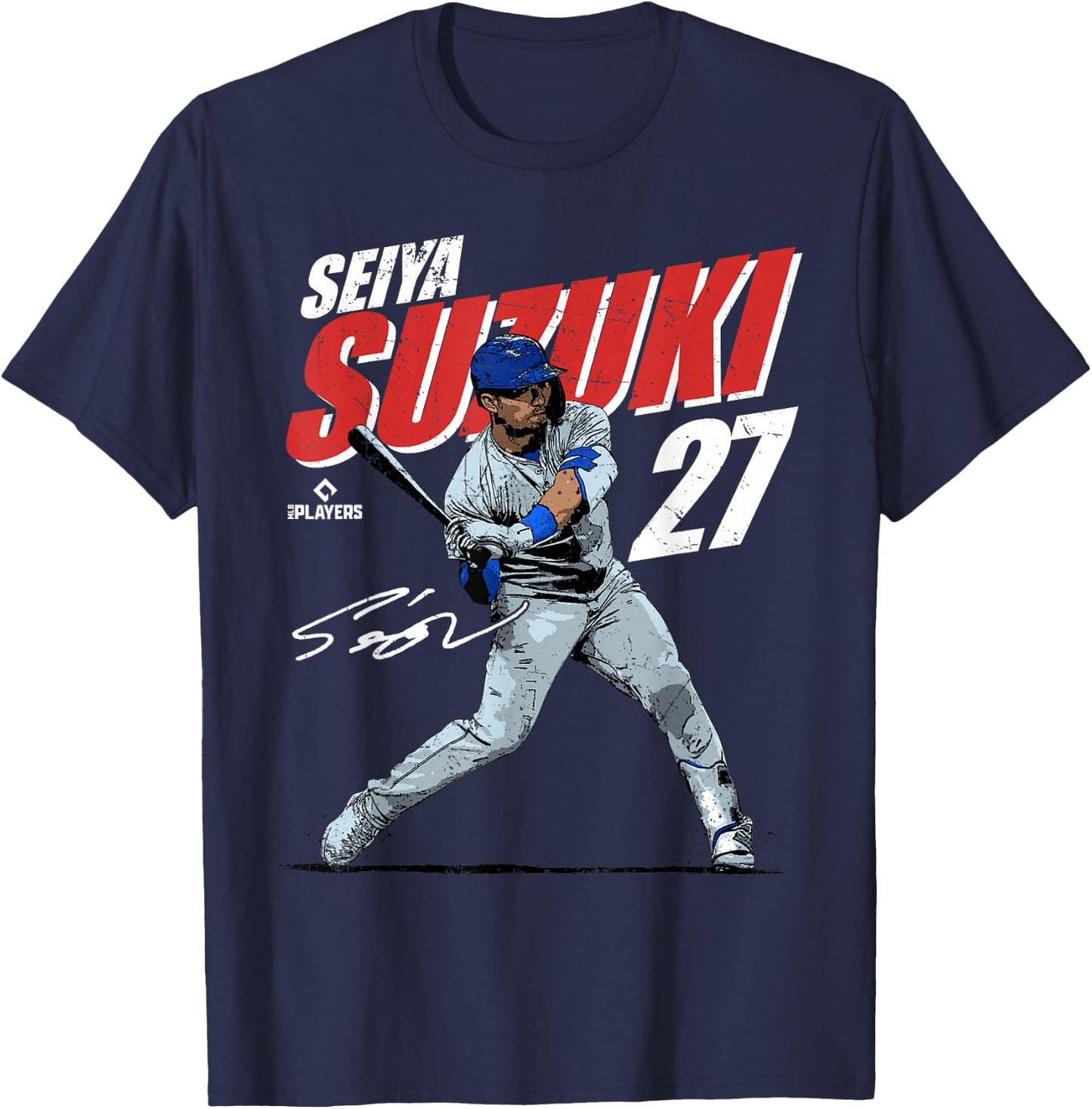 Seiya Suzuki | Chicago Baseball Players | MLBSSI3001 T-Shirt - T-Shirt | Navy