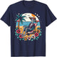 Skeleton On The Beach Traditional Tattoo Artist Inked T-Shirt - T-Shirt | Navy