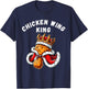 Funny Chicken Wing King BBQ Chicken Wing Graphic T-Shirt - T-Shirt | Navy
