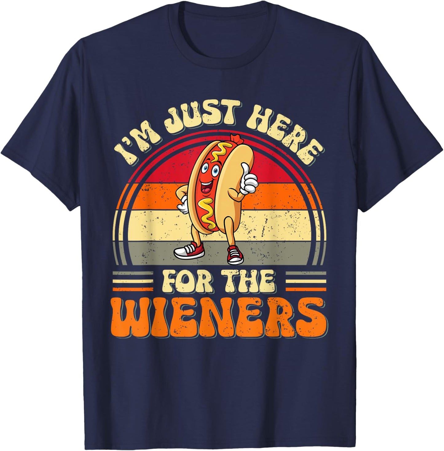 I'm Just Here For The Wieners Funny Wieners Hotdog For Kids T-Shirt - T-Shirt | Navy