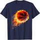 play sport Basketball Hoop Fire Flames soccer Ball Graphic T-Shirt - T-Shirt | Navy