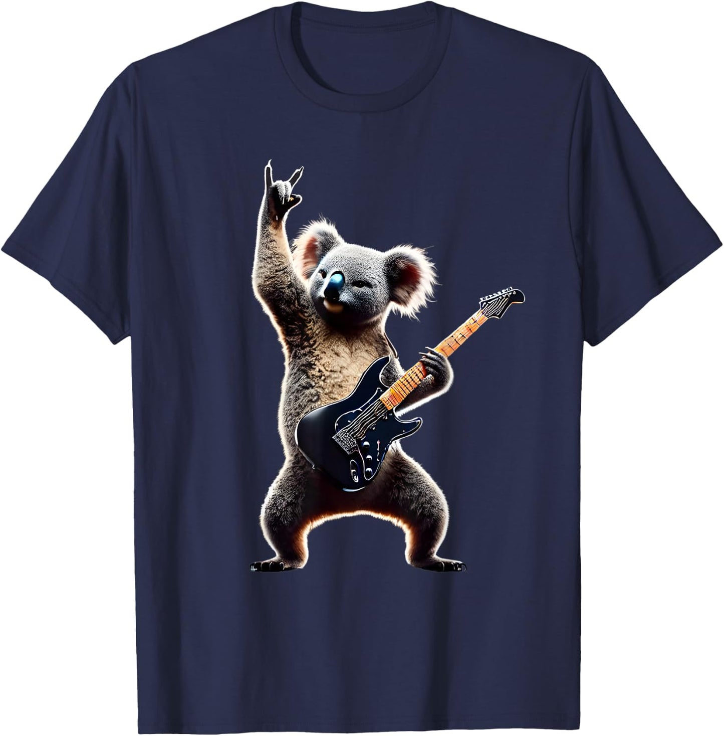 Rock Koala With Electric Guitar Music Koalas T-Shirt - T-Shirt | Navy