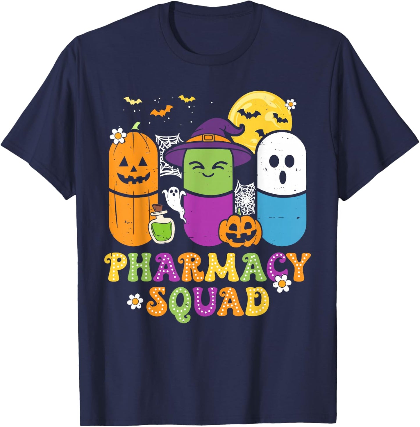 Halloween Pharmacy Squad PIlls Costume Pharmacist Women Men T-Shirt - T-Shirt | Navy