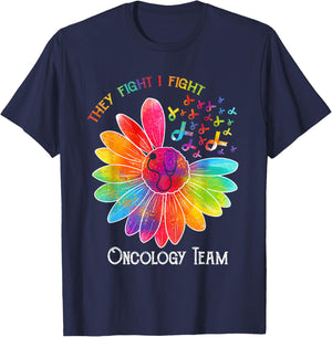 Oncology Team Nurse OCN Nursing Oncologist Sunflower T-Shirt - T-Shirt | Navy