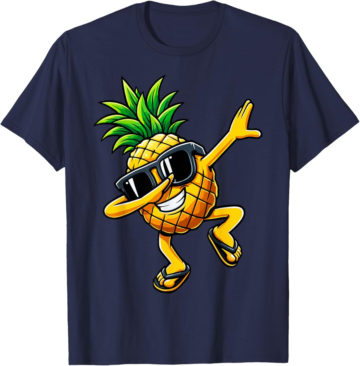 Dabbing Pineapple Sunglasses Hawaiian Aloha Beaches Hawaii T-Shirt - T-Shirt | Navy